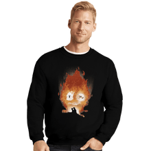 Load image into Gallery viewer, Shirts Crewneck Sweater, Unisex / Small / Black Midnight Calcifer
