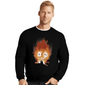 Shirts Crewneck Sweater, Unisex / Small / Black Midnight Calcifer