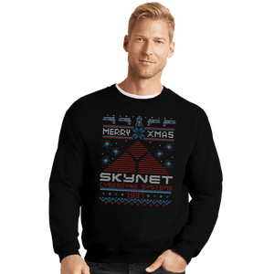 Daily_Deal_Shirts Crewneck Sweater, Unisex / Small / Black Happy Cyber Xmas