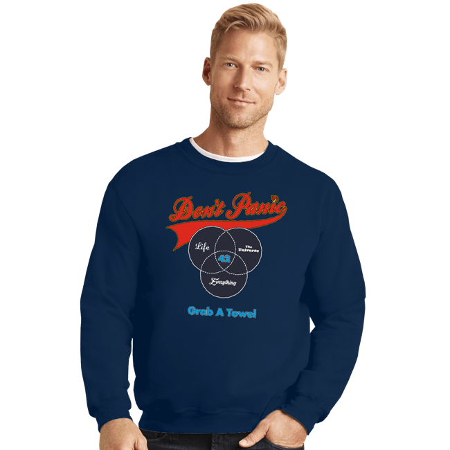 Shirts Crewneck Sweater, Unisex / Small / Navy Grab A Towel