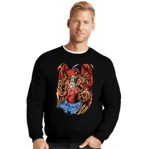 Daily_Deal_Shirts Crewneck Sweater, Unisex / Small / Black Battle Garudamon