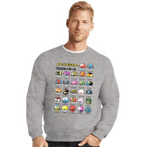 Secret_Shirts Crewneck Sweater, Unisex / Small / Sports Grey Pokeball Types