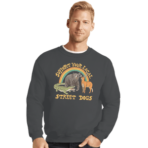 Shirts Crewneck Sweater, Unisex / Small / Charcoal Street Dogs
