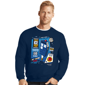 Shirts Crewneck Sweater, Unisex / Small / Navy Tardis Ice Pop