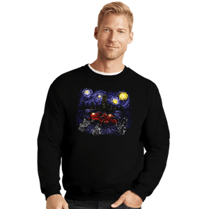 Daily_Deal_Shirts Crewneck Sweater, Unisex / Small / Black Starry Neo-Tokyo