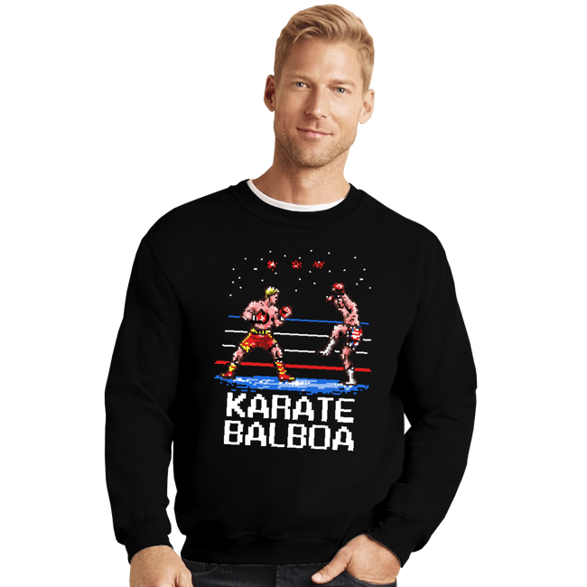 Secret_Shirts Crewneck Sweater, Unisex / Small / Black Karate Balboa