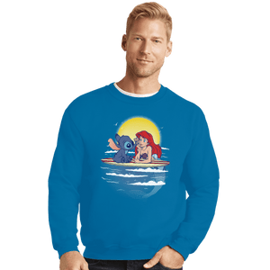 Shirts Crewneck Sweater, Unisex / Small / Sapphire Aloha Mermaid