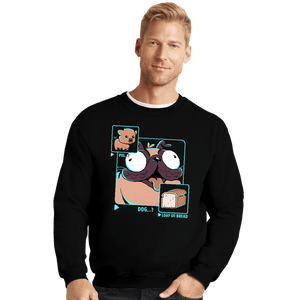 Shirts Crewneck Sweater, Unisex / Small / Black Dog Pig Bread