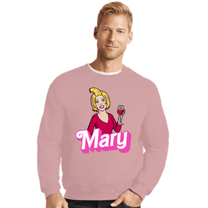 Daily_Deal_Shirts Crewneck Sweater, Unisex / Small / Pink Mary Doll