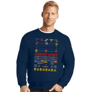 Shirts Crewneck Sweater, Unisex / Small / Navy A Very Gamer Christmas