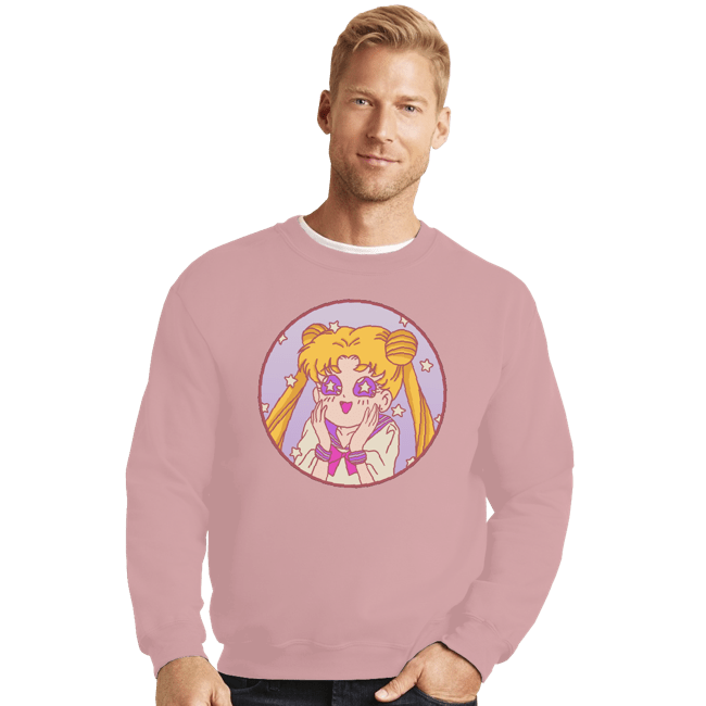 Secret_Shirts Crewneck Sweater, Unisex / Small / Pink Pastel Moon