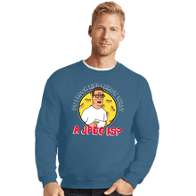 Load image into Gallery viewer, Daily_Deal_Shirts Crewneck Sweater, Unisex / Small / Indigo Blue JPEG Hank
