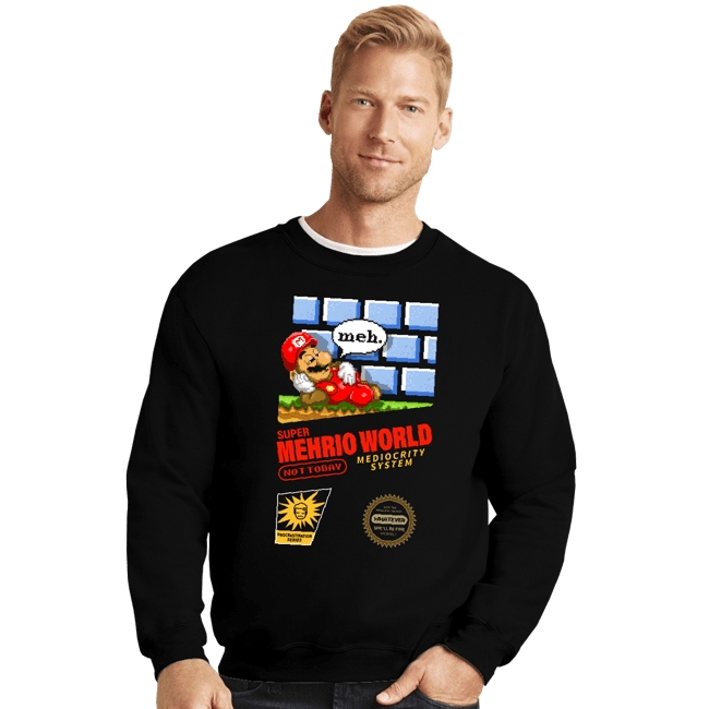 Daily_Deal_Shirts Crewneck Sweater, Unisex / Small / Black Super Mehrio World