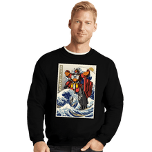 Load image into Gallery viewer, Secret_Shirts Crewneck Sweater, Unisex / Small / Black Heavy Arms Wave
