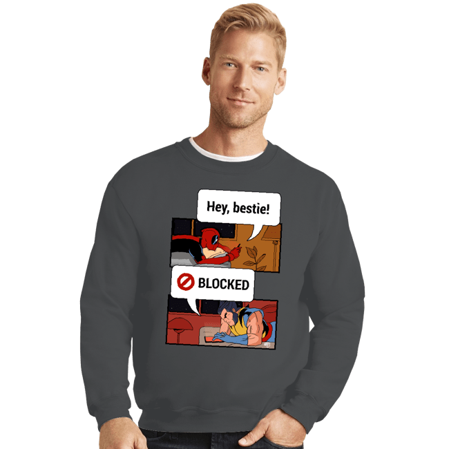 Daily_Deal_Shirts Crewneck Sweater, Unisex / Small / Charcoal Hey, Bestie!
