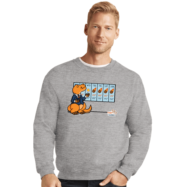 Secret_Shirts Crewneck Sweater, Unisex / Small / Sports Grey Weather T-Rex