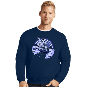 Daily_Deal_Shirts Crewneck Sweater, Unisex / Small / Navy Steven and Khonshu