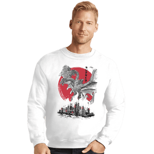 Shirts Crewneck Sweater, Unisex / Small / White The King Of Terror Attack Sumi-e