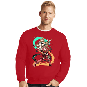 Daily_Deal_Shirts Crewneck Sweater, Unisex / Small / Red Dual Sword Users