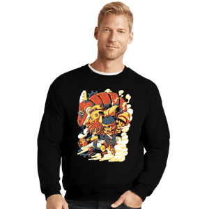 Daily_Deal_Shirts Crewneck Sweater, Unisex / Small / Black Chrono Heroes