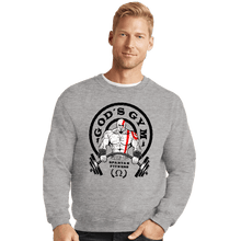 Load image into Gallery viewer, Shirts Crewneck Sweater, Unisex / Small / Sports Grey God&#39;s Gym
