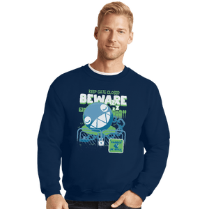 Shirts Crewneck Sweater, Unisex / Small / Navy Beware Of Chomp Chomp