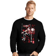 Load image into Gallery viewer, Daily_Deal_Shirts Crewneck Sweater, Unisex / Small / Black Chainsaw Sumi-E
