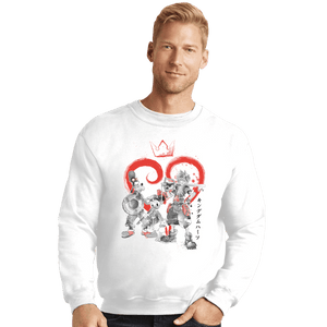 Shirts Crewneck Sweater, Unisex / Small / White Kingdom Sumi-e