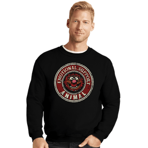 Daily_Deal_Shirts Crewneck Sweater, Unisex / Small / Black Emotional Support Animal