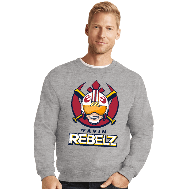 Daily_Deal_Shirts Crewneck Sweater, Unisex / Small / Sports Grey Go Rebelz