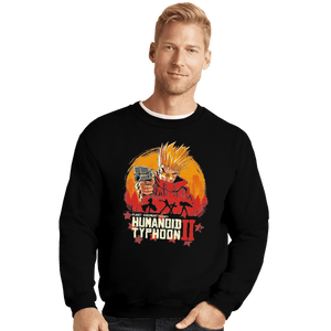 Shirts Crewneck Sweater, Unisex / Small / Black Red Humanoid Typhoon II