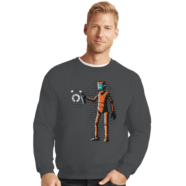 Secret_Shirts Crewneck Sweater, Unisex / Small / Charcoal Outsider Graffiti