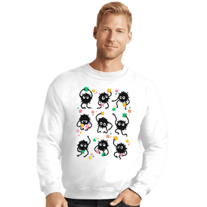 Daily_Deal_Shirts Crewneck Sweater, Unisex / Small / White Sooty Helpers