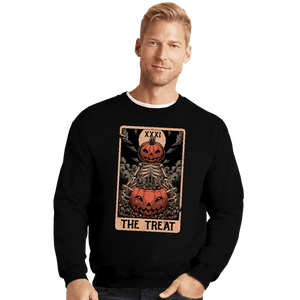Daily_Deal_Shirts Crewneck Sweater, Unisex / Small / Black Halloween Tarot Treat