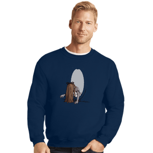 Shirts Crewneck Sweater, Unisex / Small / Navy The Looking Glass