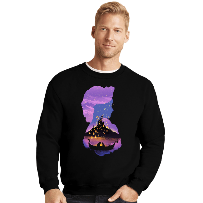 Secret_Shirts Crewneck Sweater, Unisex / Small / Black Rapunzel Shadows