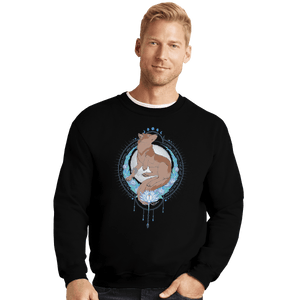 Shirts Crewneck Sweater, Unisex / Small / Black Howling Wolf