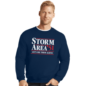 Shirts Crewneck Sweater, Unisex / Small / Navy Storm Area 51