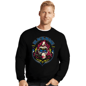 Daily_Deal_Shirts Crewneck Sweater, Unisex / Small / Black Black Mage Kupo