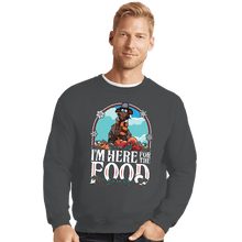 Load image into Gallery viewer, Daily_Deal_Shirts Crewneck Sweater, Unisex / Small / Charcoal I&#39;m Here For The Food
