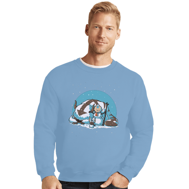 Secret_Shirts Crewneck Sweater, Unisex / Small / Powder Blue Snow Bender