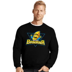 Daily_Deal_Shirts Crewneck Sweater, Unisex / Small / Black Go Banana