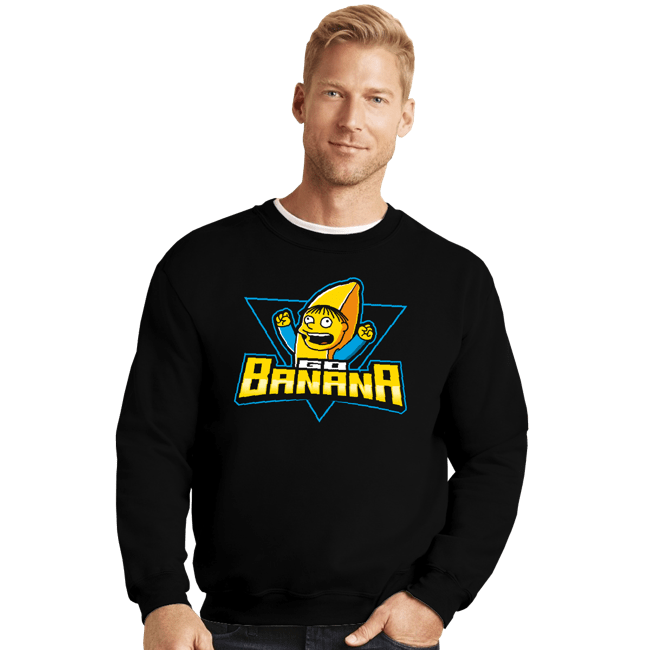 Daily_Deal_Shirts Crewneck Sweater, Unisex / Small / Black Go Banana