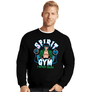 Daily_Deal_Shirts Crewneck Sweater, Unisex / Small / Black Spirit Gym