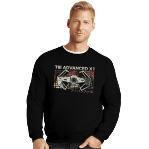 Shirts Crewneck Sweater, Unisex / Small / Black Retro Tie Fighter