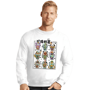 Daily_Deal_Shirts Crewneck Sweater, Unisex / Small / White Bubble Tea Nerd