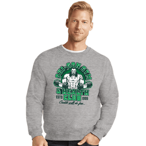 Daily_Deal_Shirts Crewneck Sweater, Unisex / Small / Sports Grey Qui-Gon Gym