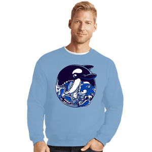 Secret_Shirts Crewneck Sweater, Unisex / Small / Powder Blue Orca Attack