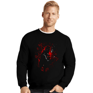 Daily_Deal_Shirts Crewneck Sweater, Unisex / Small / Black Demon Detective