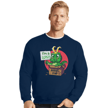 Load image into Gallery viewer, Secret_Shirts Crewneck Sweater, Unisex / Small / Navy Adopt This Alligator
